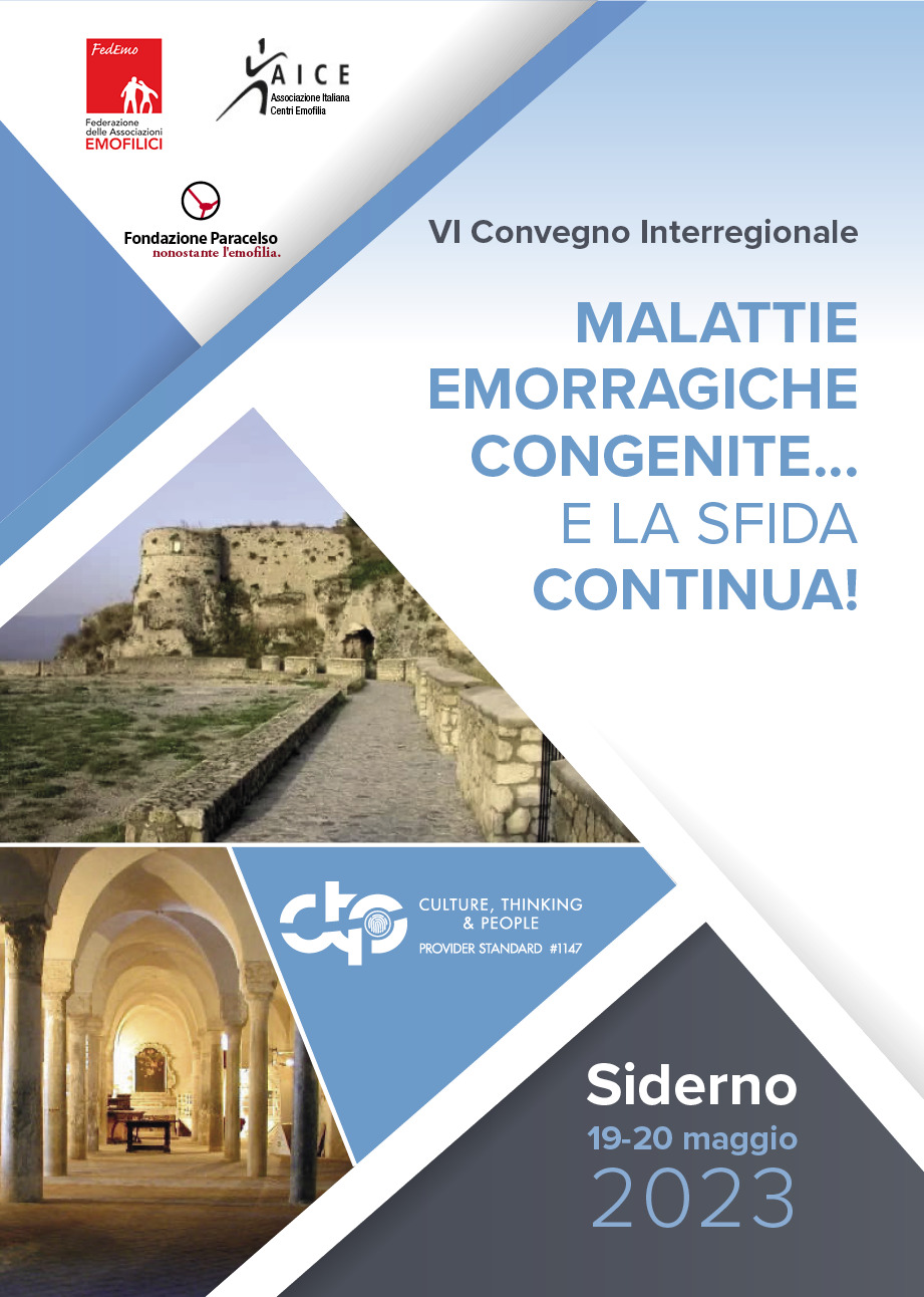 VI Convegno Interregionale Malattie emorragiche congenite........e la sfida continua! - Siderno, 19 Maggio 2023