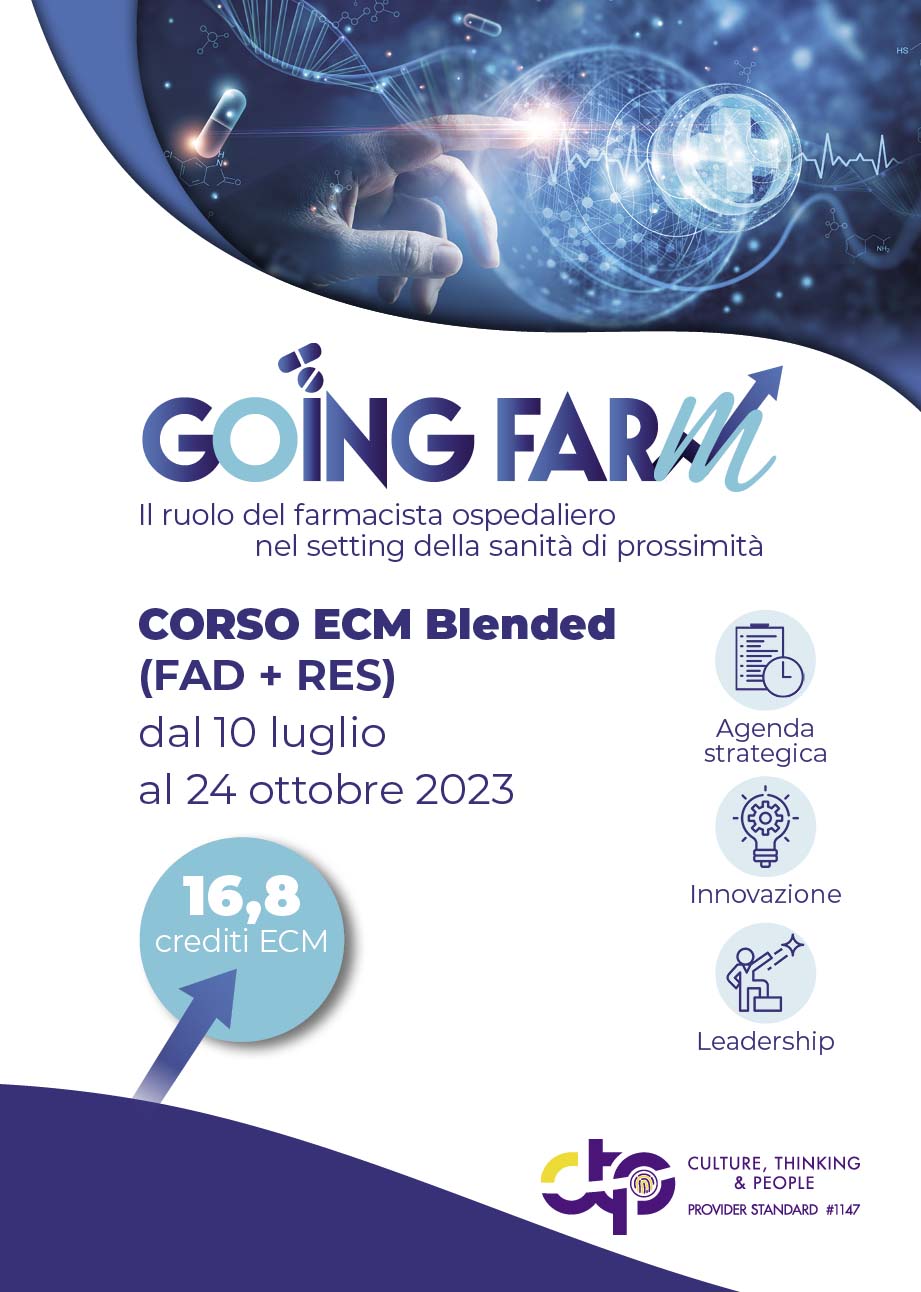GOING FARm | Il ruolo del farmacista ospedaliero nel setting della sanità di prossimità - Roma, 10 Luglio 2023
