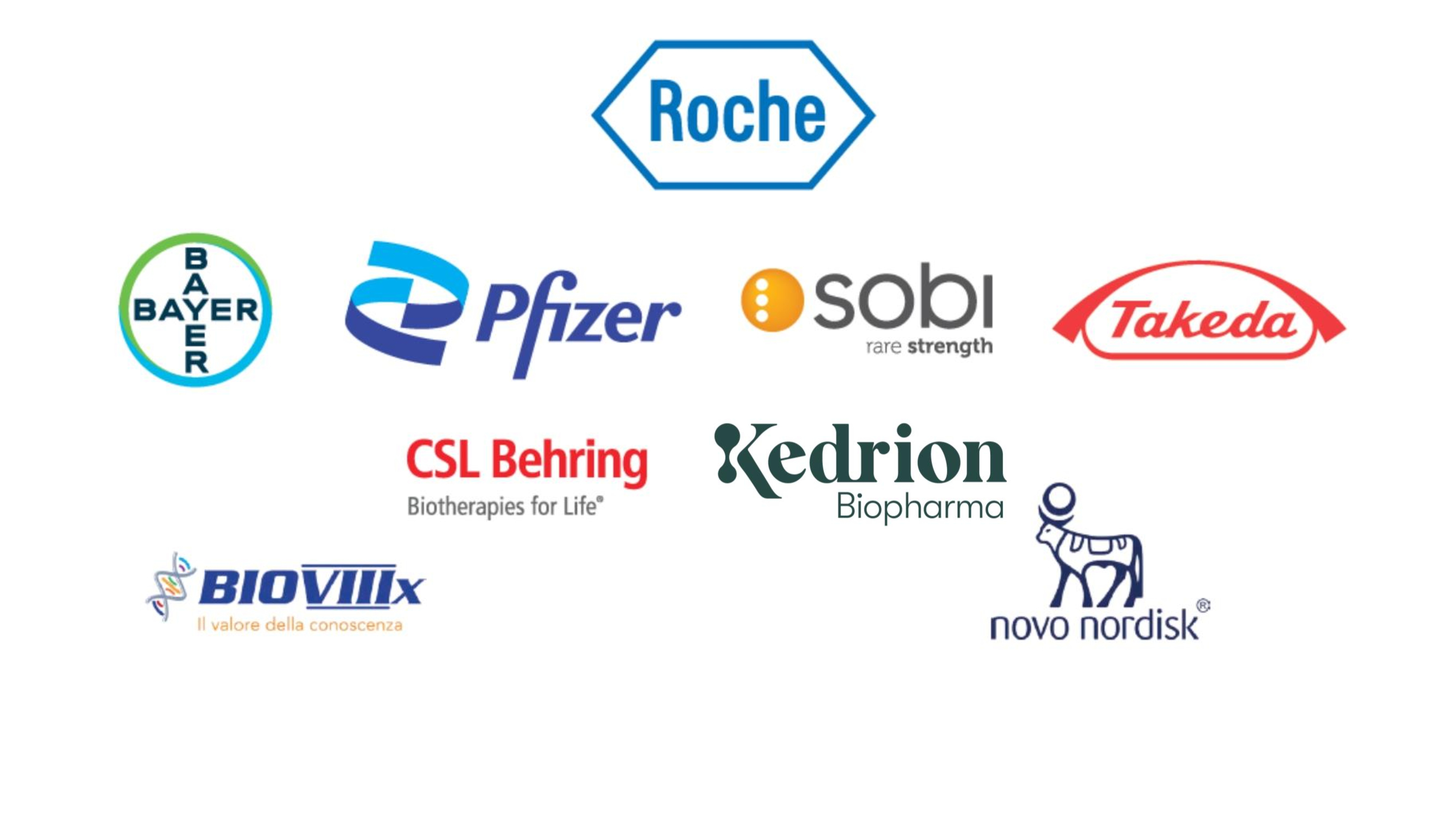 Logo Multisponsor: Roche, Bayer, Pfizer, SOBI, Takeda, CSL Behring, Kedrion, BioVIIX, Novo Nordisk 